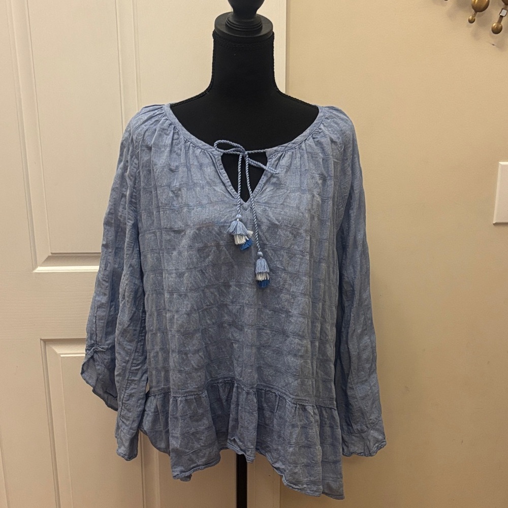 Matilda Jane Light Blue Tassel Top